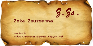Zeke Zsuzsanna névjegykártya